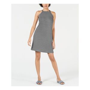MAISON JULES Womens Sleeveless Halter Above The Knee Shift Dress